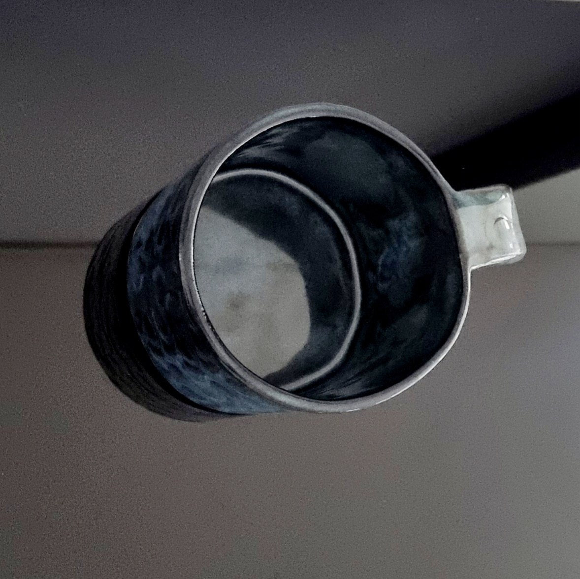 Serene Sea Blue Marbled Ceramic Mug