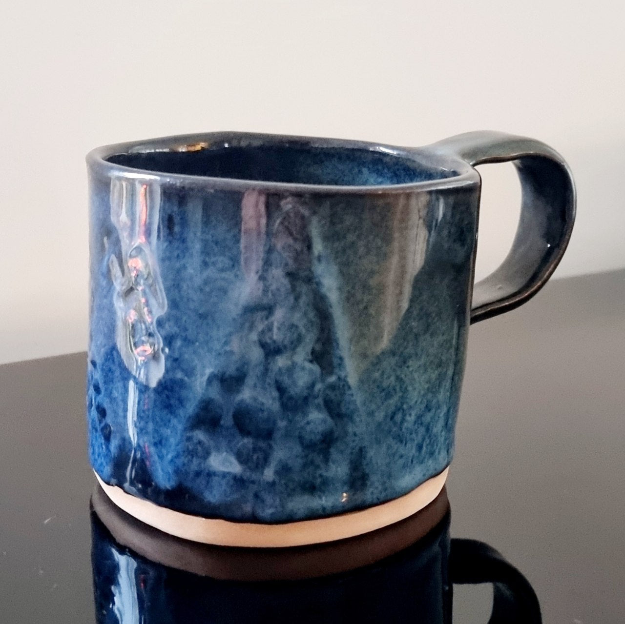 Blue Marbled Ceramic Mug with Christmas vibe